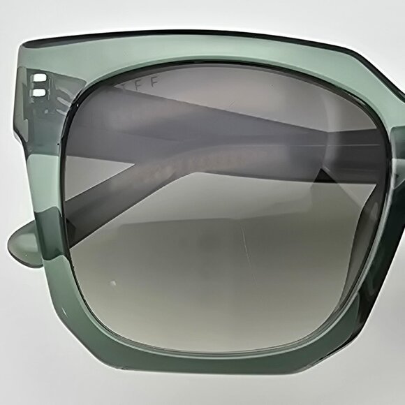 Diff Eyewear Ariana II Crystal Green Frame Green Gradient Lens Sunglasses w Case - Picture 15 of 16